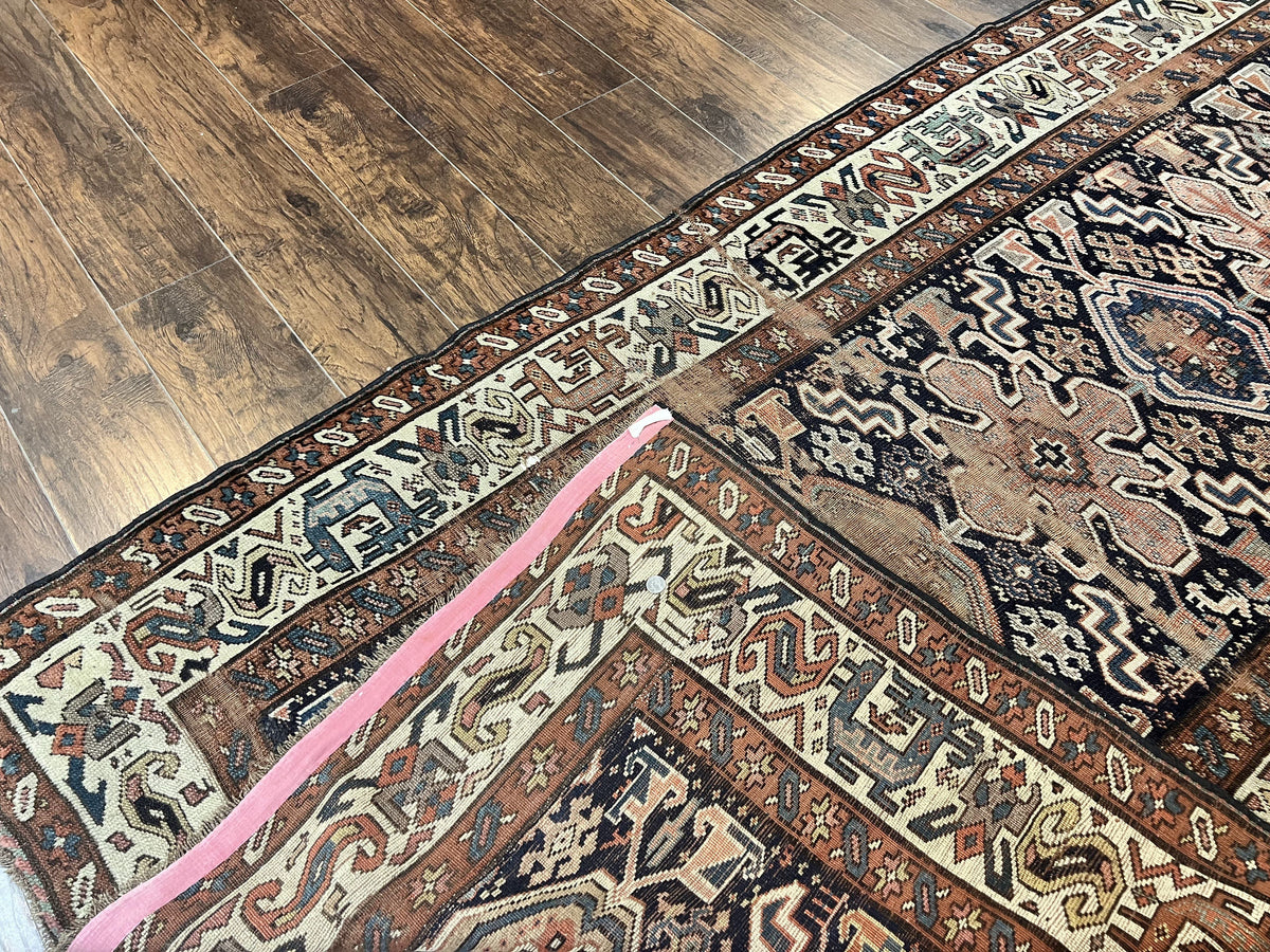 Antique Persian Tribal Runner Rug 4.6 x 9.8, Kurdish Runner, Rug for Hallway or Kitchen, 1920s Carpet, Wool Handmade Rug - Jewel Rugs, view 10