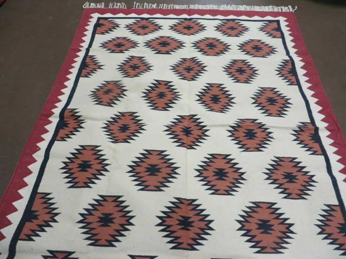 5' X 8' Hand Woven Wool Rug Contemporary Kilim Dhurrie Modern Oriental Area Rug - Jewel Rugs, view 12