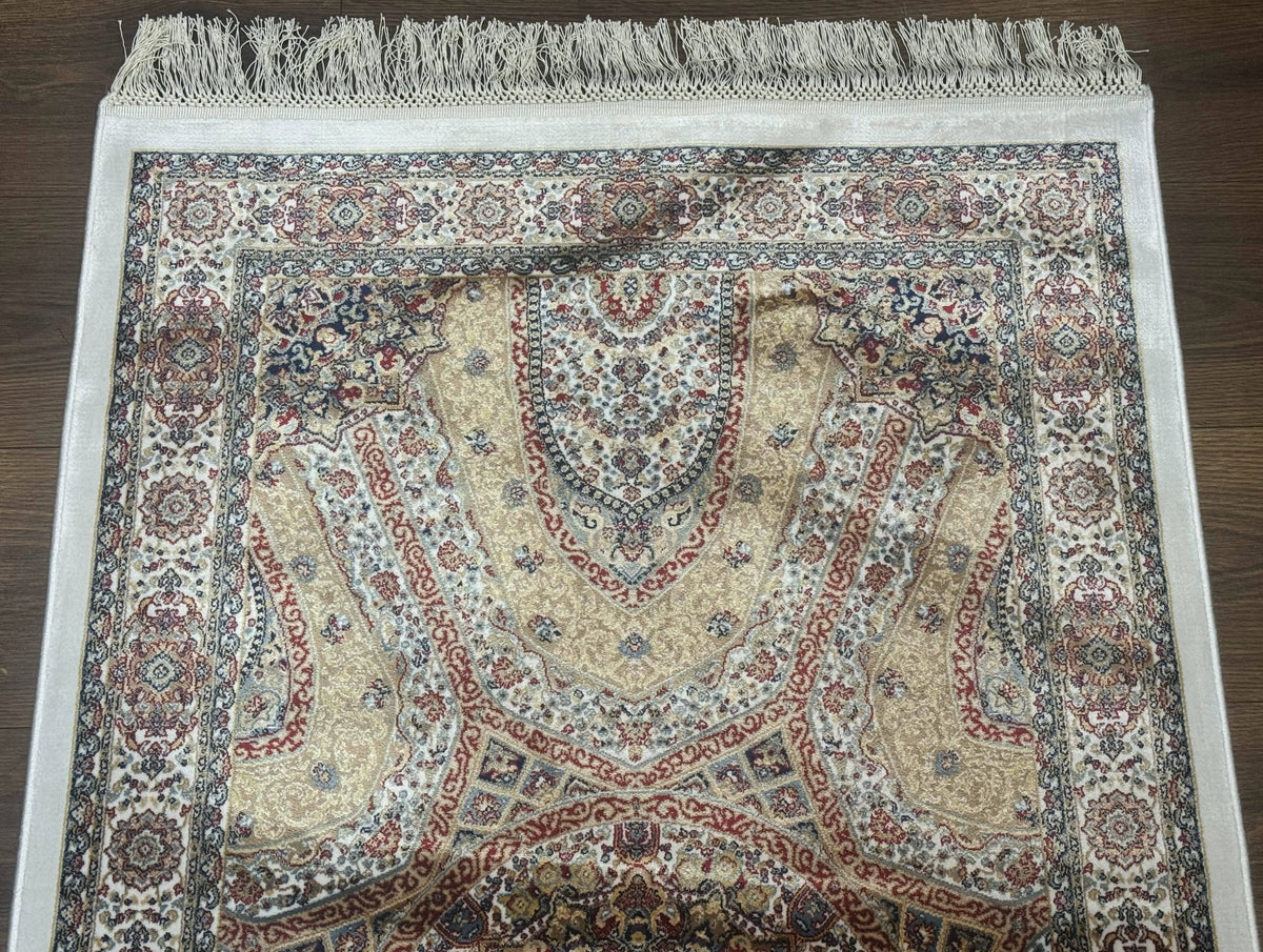 Turkish Silk Runner Rug 2.6 x 13, Dome Design, Hereke Runner, Bamboo Silk, New - Jewel Rugs, view 3