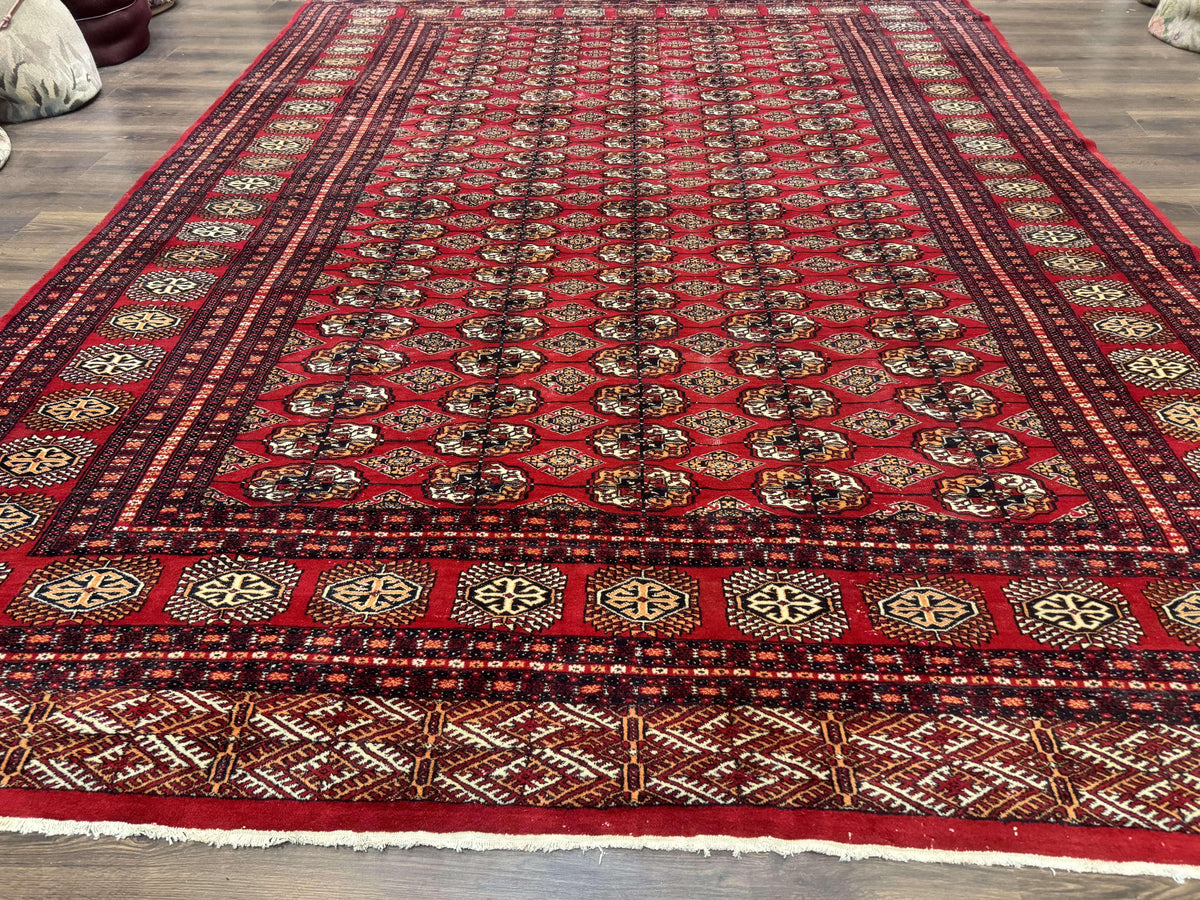 Bokhara Rug 9x12, Red Turkoman Rug, Pakistani Rug, Tribal Carpet, Wool Rug, Red Rug - Jewel Rugs, view 5