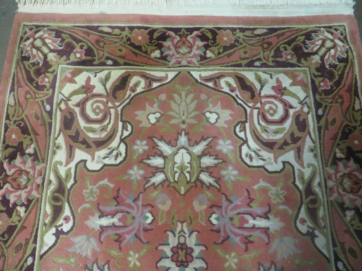 Chinese Wool Rug 3x5 Vintage Handmade Oriental Carpet Floral Medallion - Jewel Rugs, view 4