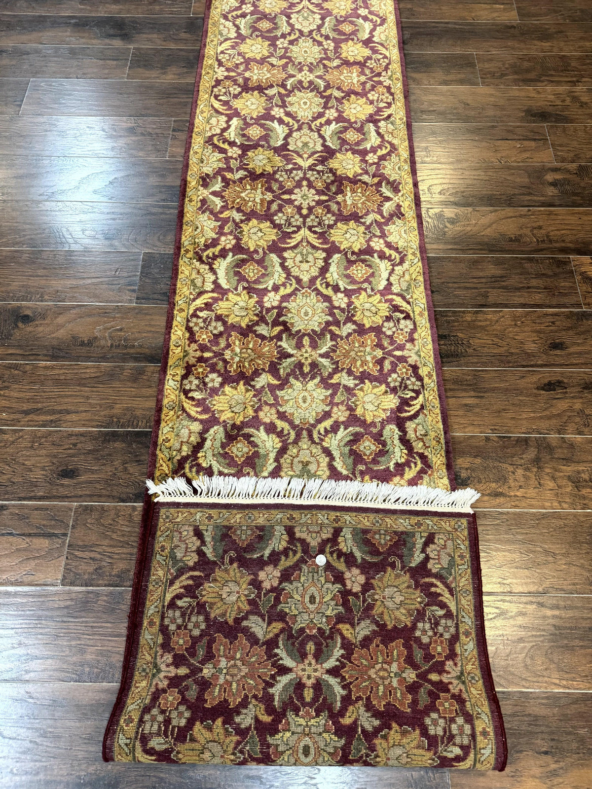 Indian Agra Runner Rug 2.6 x 17.5, Long Runner Rug for Hallway, Floral Handmade - Jewel Rugs, view 11