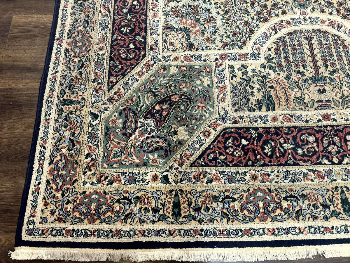Persian Rug 8x11, Belgium Power Loomed Rug, Kirman Lavar Floral Design, Vintage Rug - Jewel Rugs, view 9