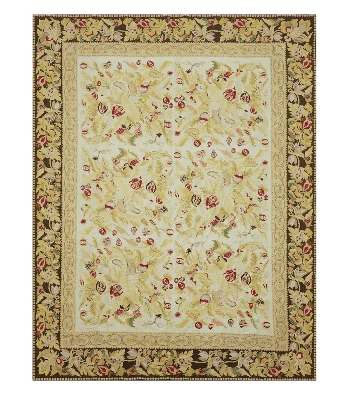 9' X 11' Handmade Chinese Needlepoint Wool Floral Rug Carpet Rose Garden Chic - Jewel Rugs
