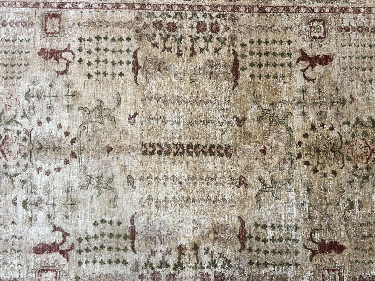 Pakistani Oushak Rug 6 x 9.6, Handmade Wool Peshawar Carpet, Farmhouse Rug - Jewel Rugs, view 5
