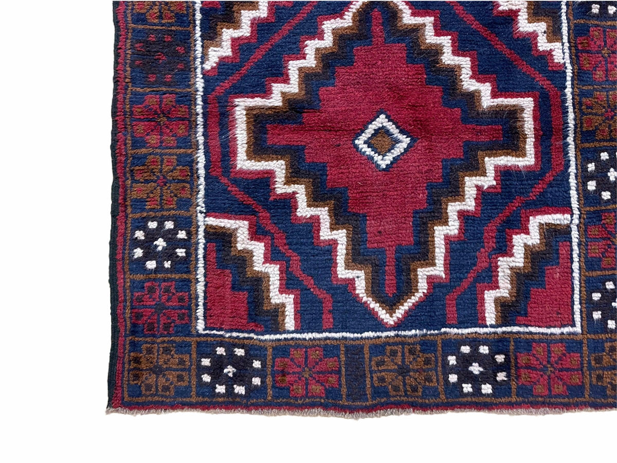 3 X 5 Vintage Handmade Tribal Wool Rug Balouchi Rug Afghan Rug Red Beige Nice - Jewel Rugs, view 9