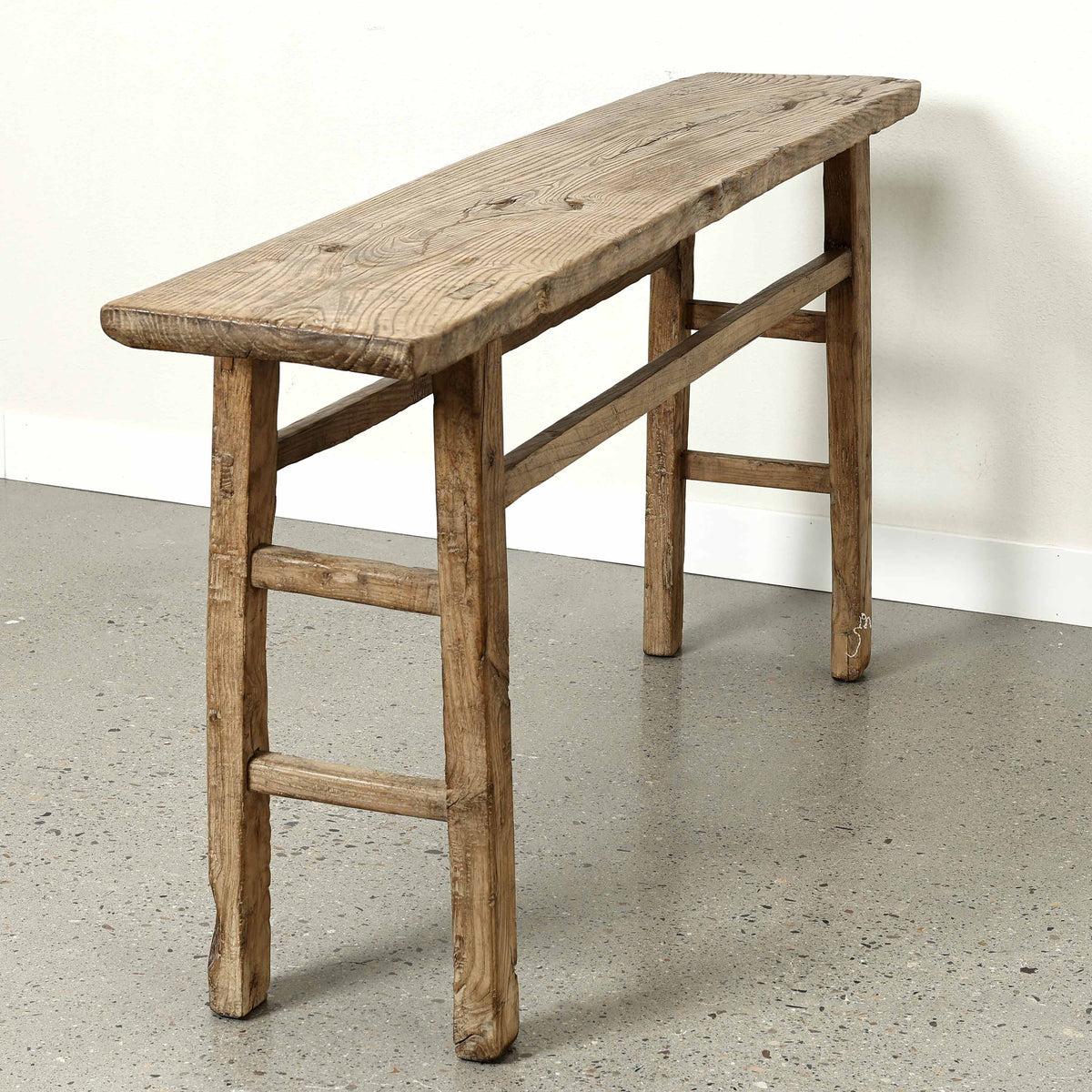 Approx. 70.9 Inches Long 13.8 Inches Deep Vintage Console Table Elmwood Weathered Natural