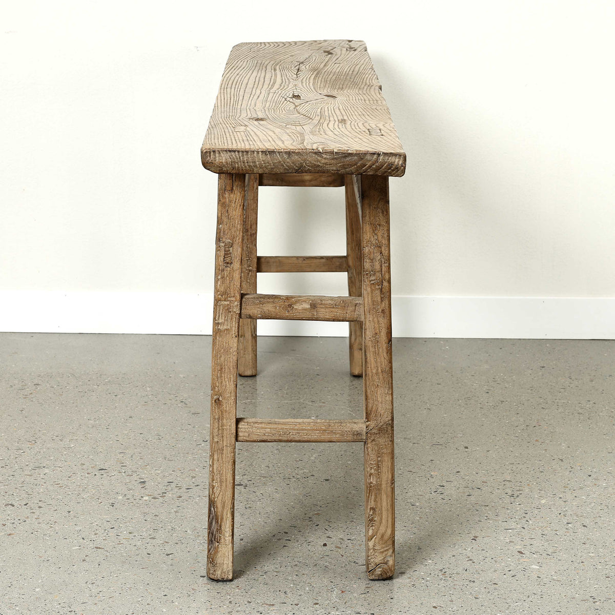 Approx. 70.9 Inches Long 13.8 Inches Deep Vintage Console Table Elmwood Weathered Natural
