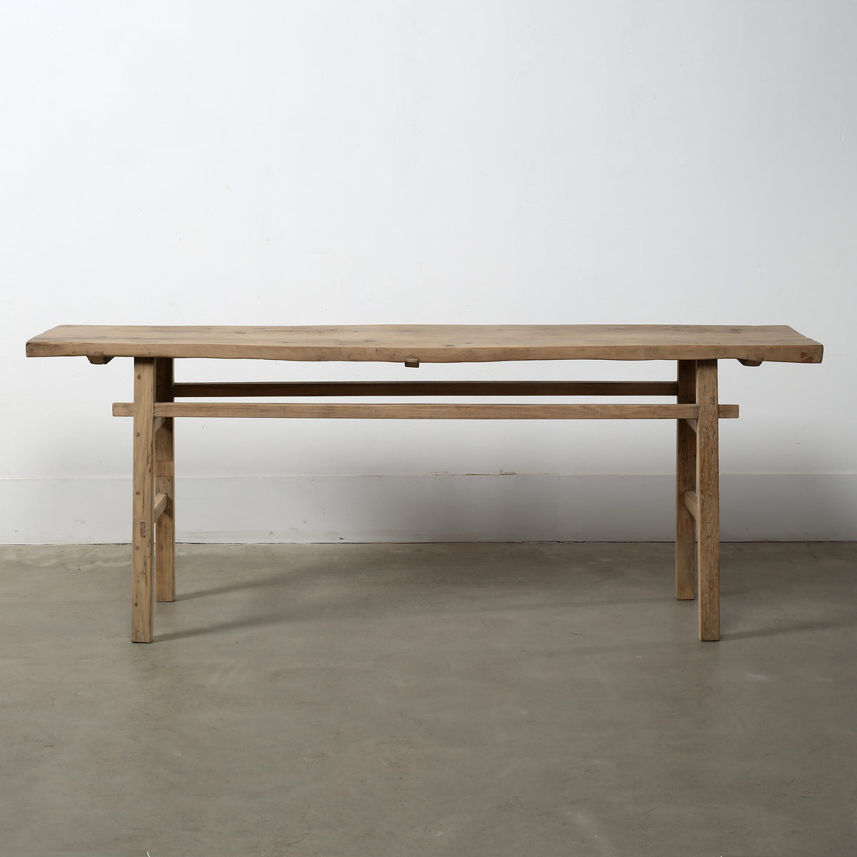 Approx. 85" Long Cotton wood Vintage Console Table Weathered Natural