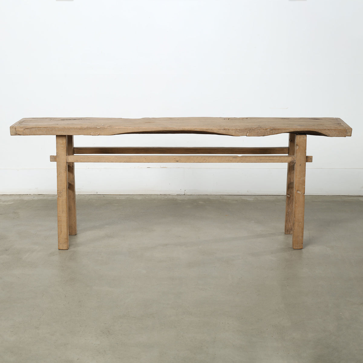Approx. 85" Long Furit wood Vintage Console Table Weathered Natural