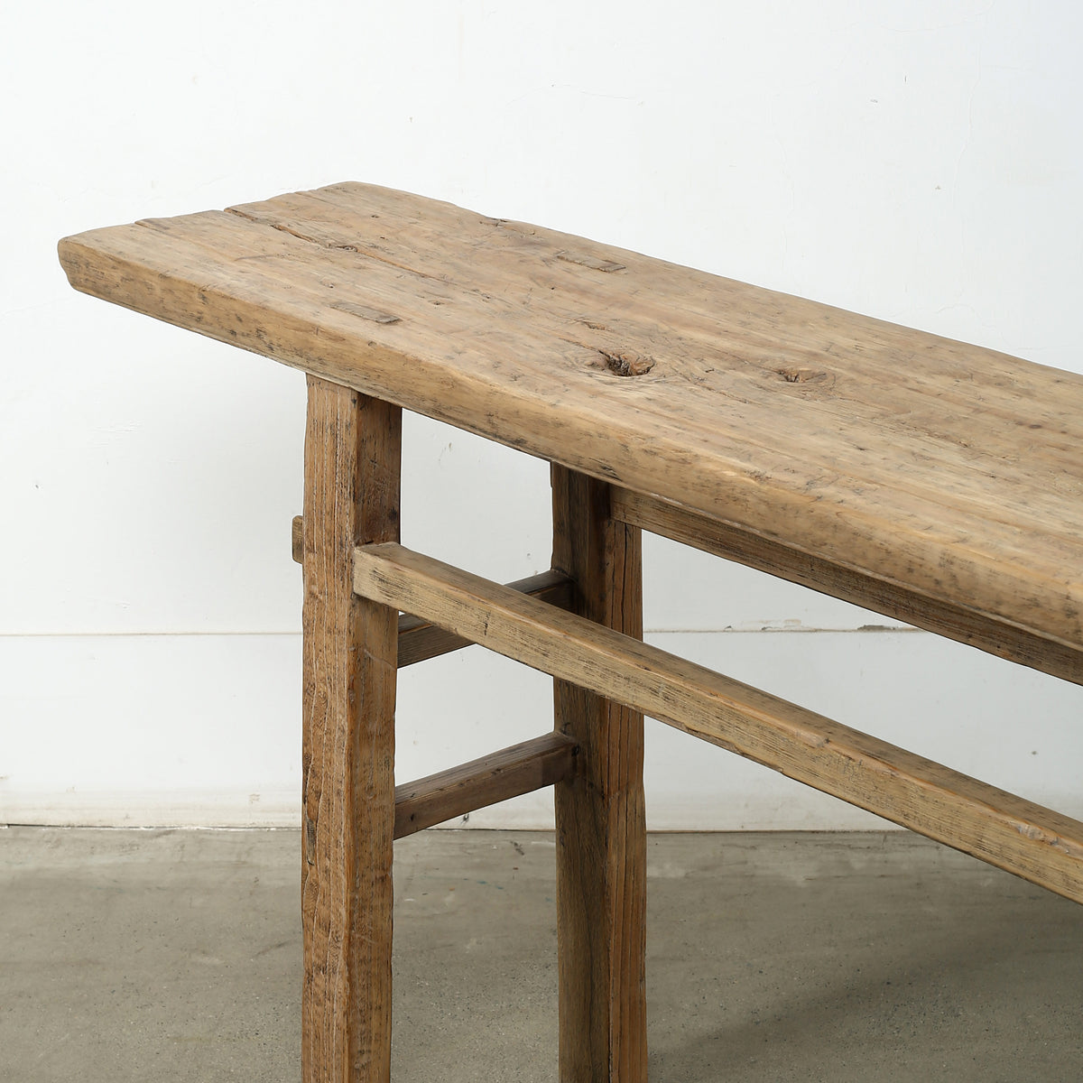 Approx. 80" Long 13" Deep Vintage Console Table Weathered Natural Cotton Wood