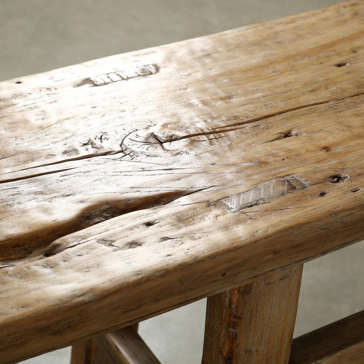 Approx. 80" Long 13" Deep Vintage Console Table Weathered Natural Cotton Wood