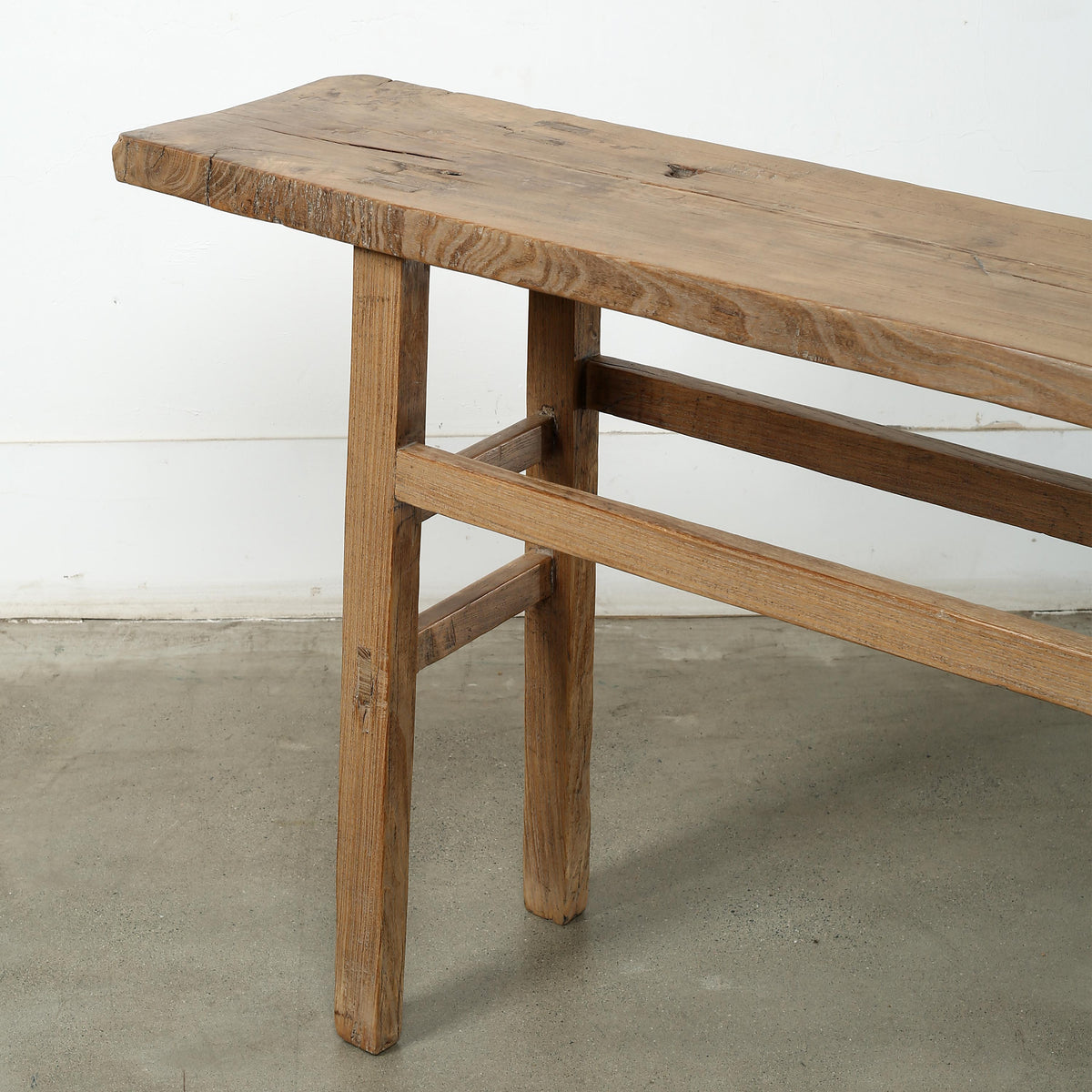 Approx. 76" Long 12.6" Deep Vintage Console Table Weathered Natural Elm Wood
