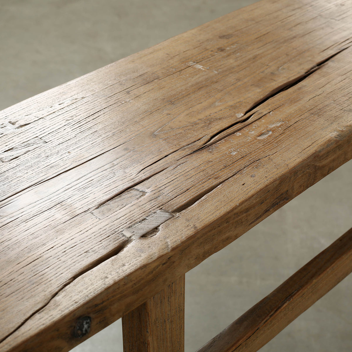 Approx. 76" Long 12.6" Deep Vintage Console Table Weathered Natural Elm Wood