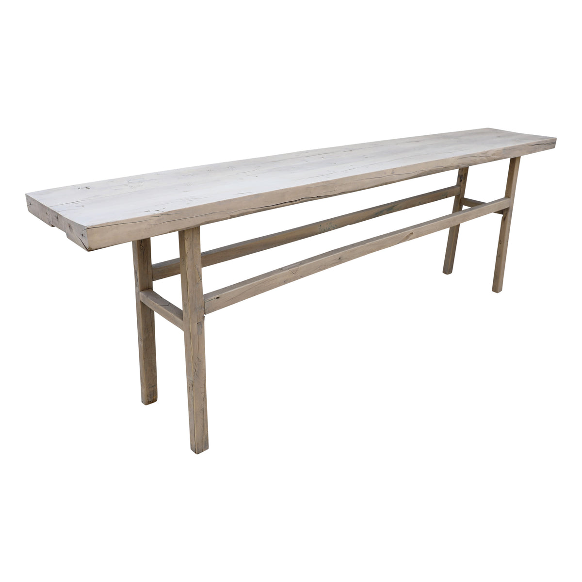 Vintage console table XL about 8-9' long Weathered natural(size & color vary)