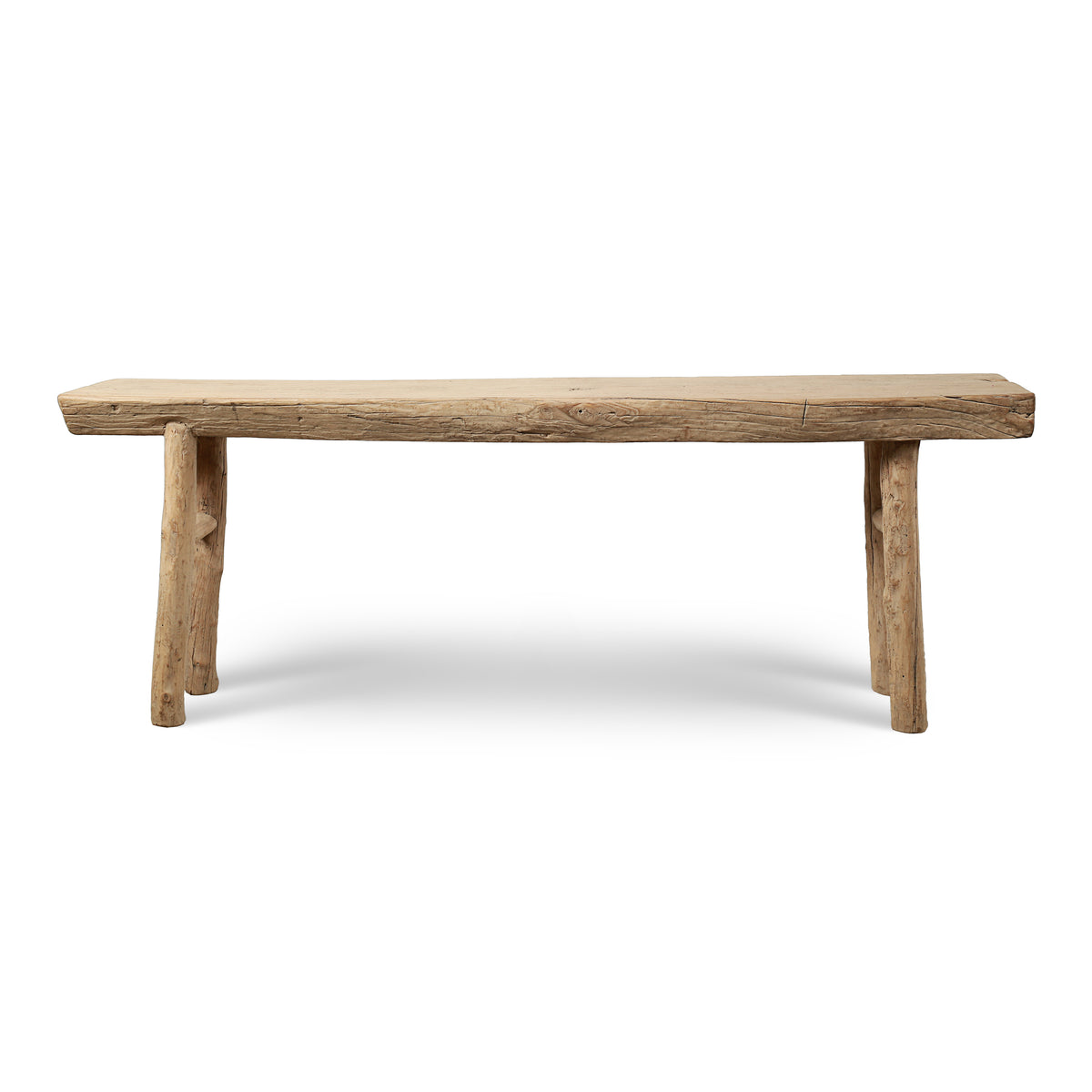Approx. 94" Long 19" Deep Elm Wood Vintage Console Table Weathered Natural
