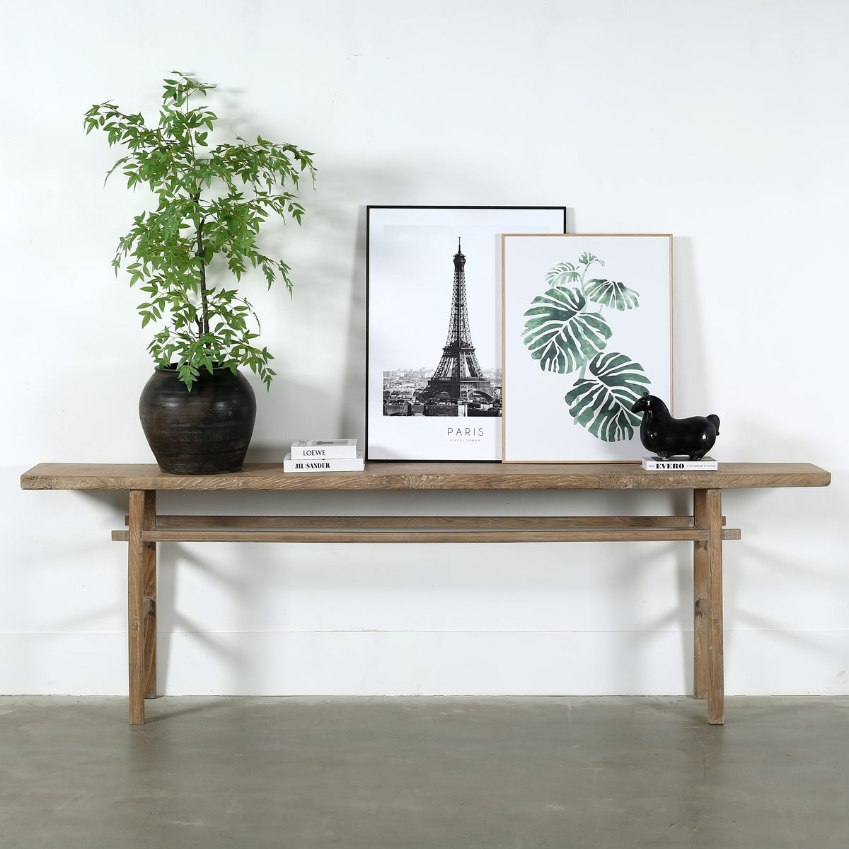 Vintage Console Table Extra Large Weathered Natural 107x14x33H