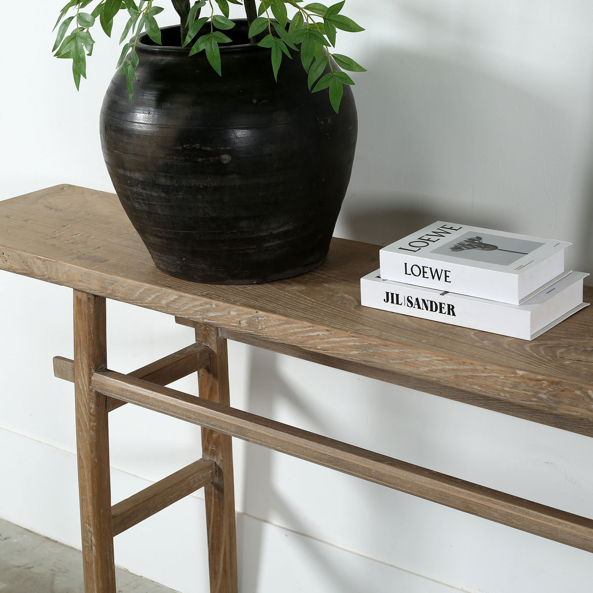 Vintage Console Table Extra Large Weathered Natural 107x14x33H