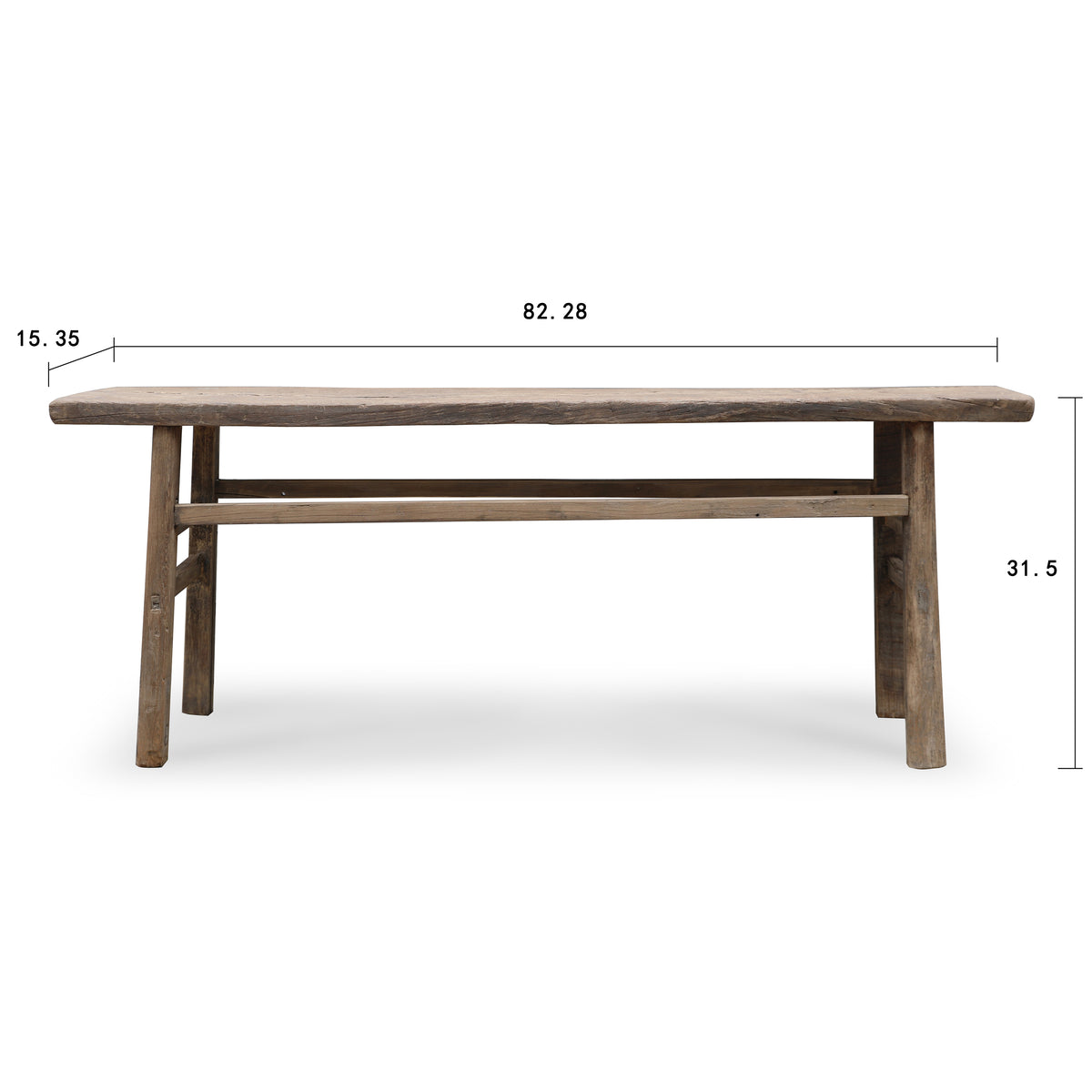 Vintage console table Medium about 5-6' long Weathered natural (size & color vary) Excellent Top