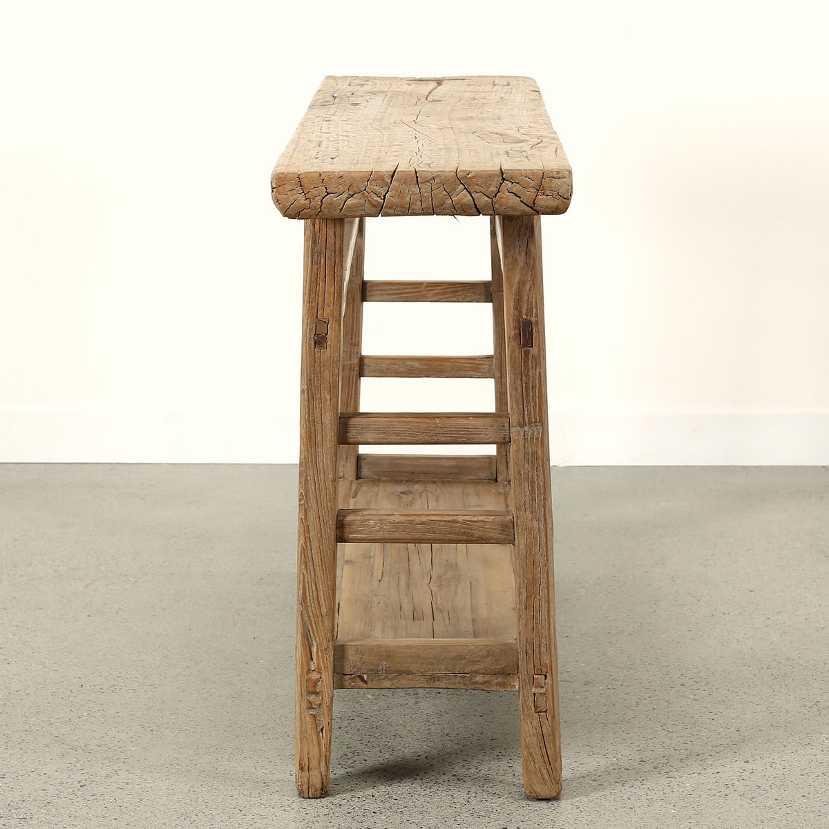 Approx. 50 Inches Long Console with Shelf, Weathered Natural