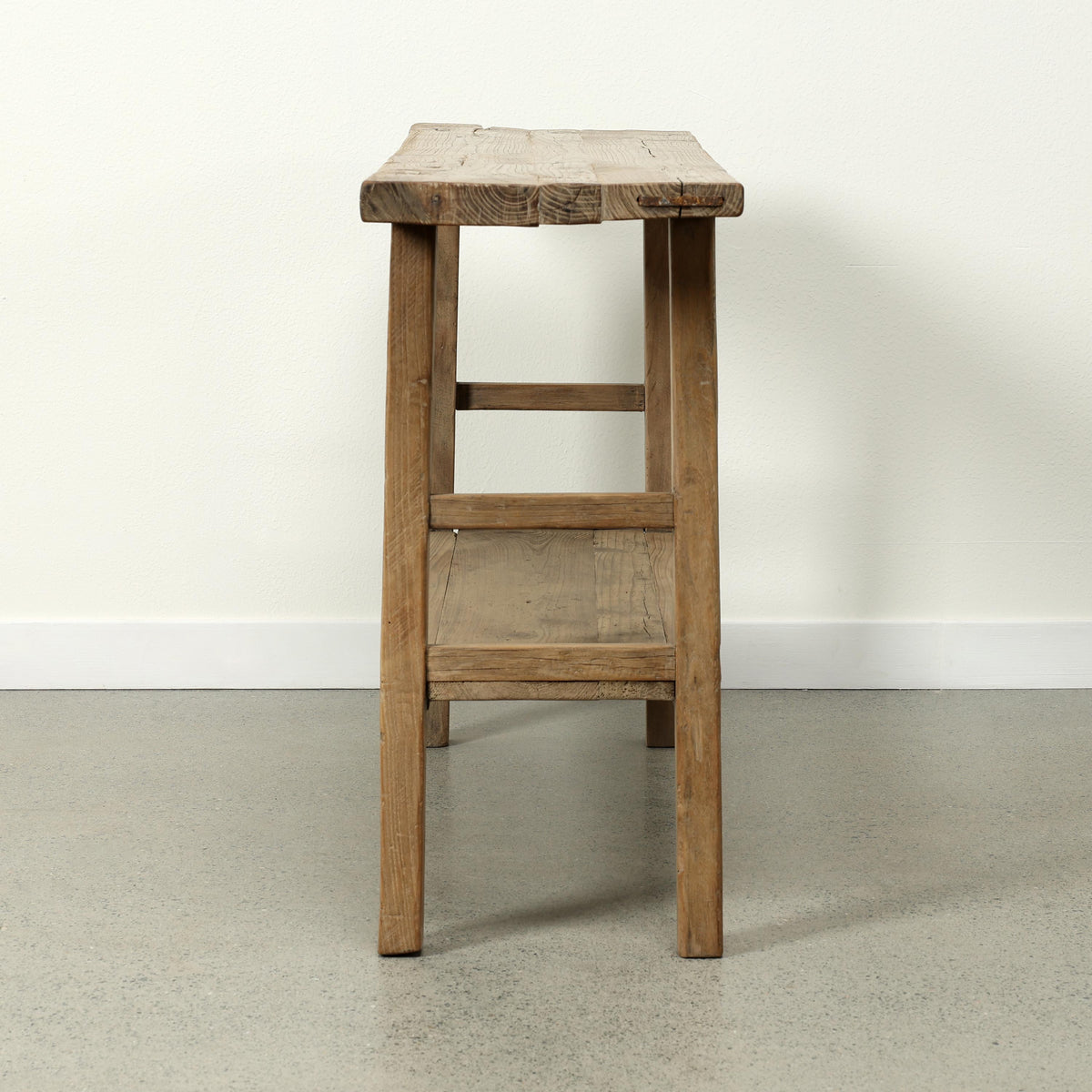 Approx. 56 Inches Long Console with Shelf, Weathered Natural