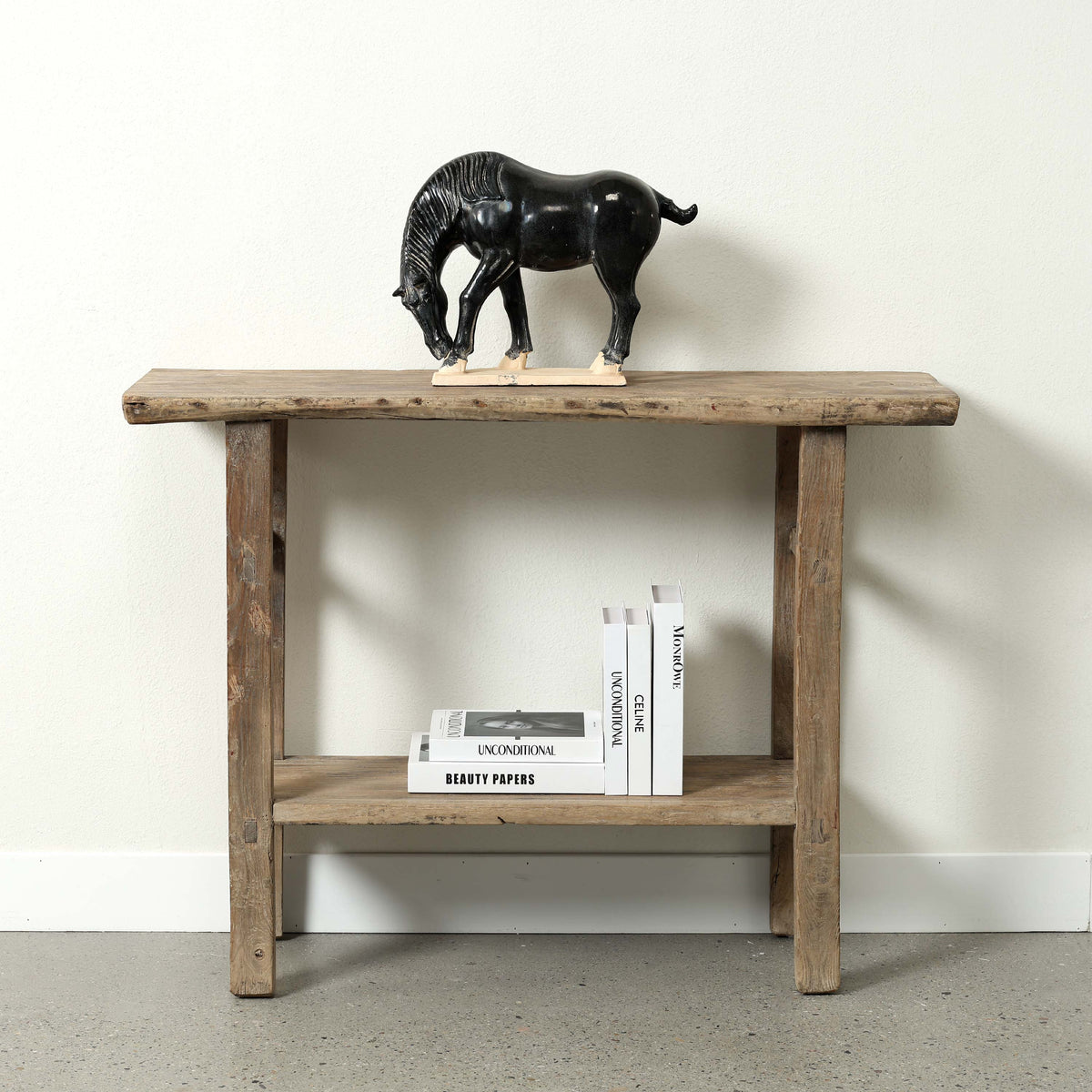 Approx. 44" Long 13"Deep Console with Shelf, Weathered Natural