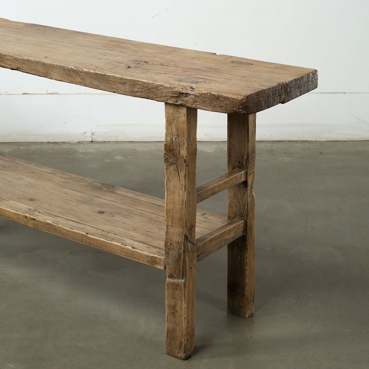 Approx. 67 Inches Long 14.2 Inches Deep Vintage Console with Shelf Elmwood