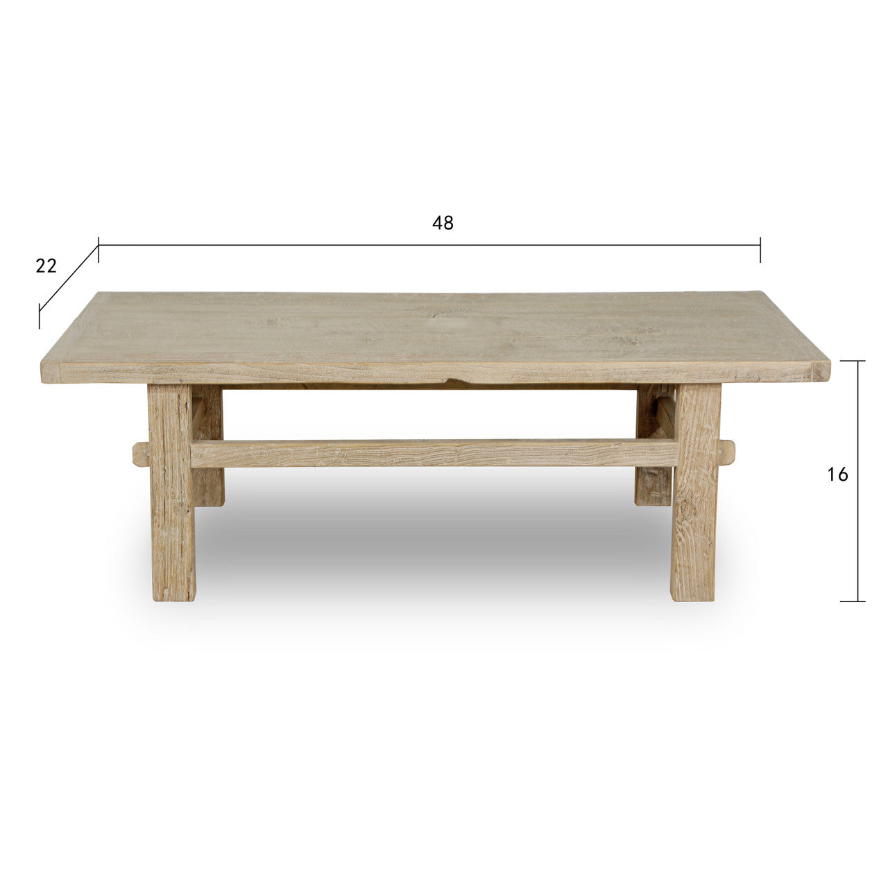 Hermosa Rustic Coffee Table Small Weathered Natural 48x22x16 image