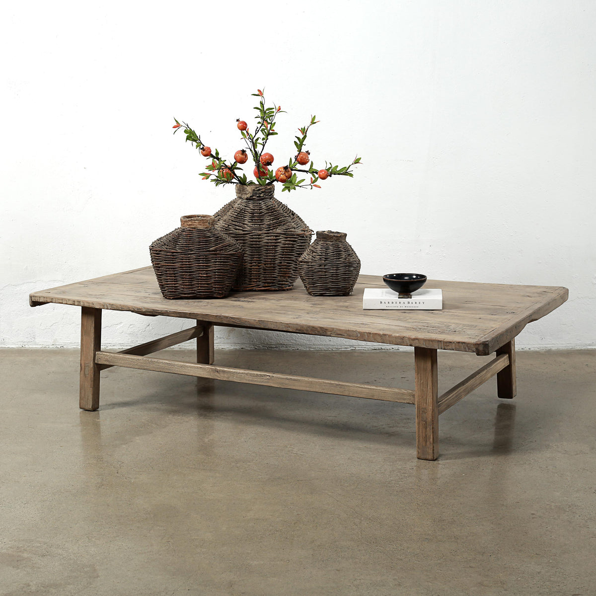 Vintage Coffee Table 69x39x17H in Weathered Natural Finish