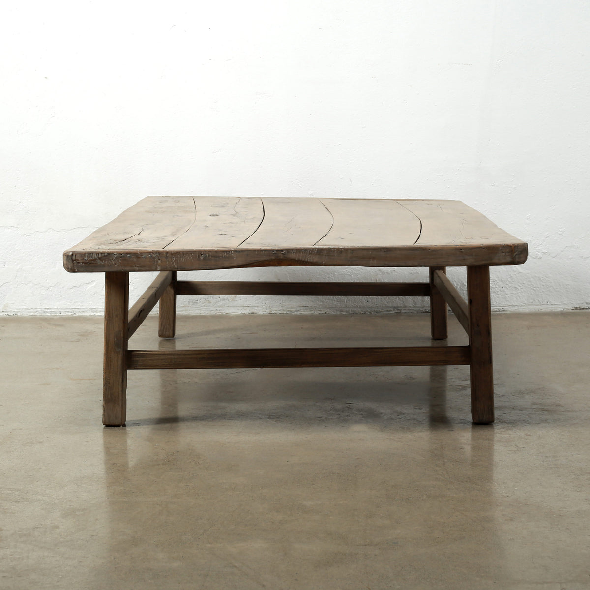 Vintage Coffee Table 69x39x17H in Weathered Natural Finish