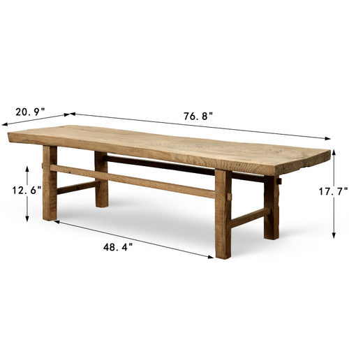 Vintage Coffee Table Weathered Natural 76.8"x20.8"x17.7"H image 2