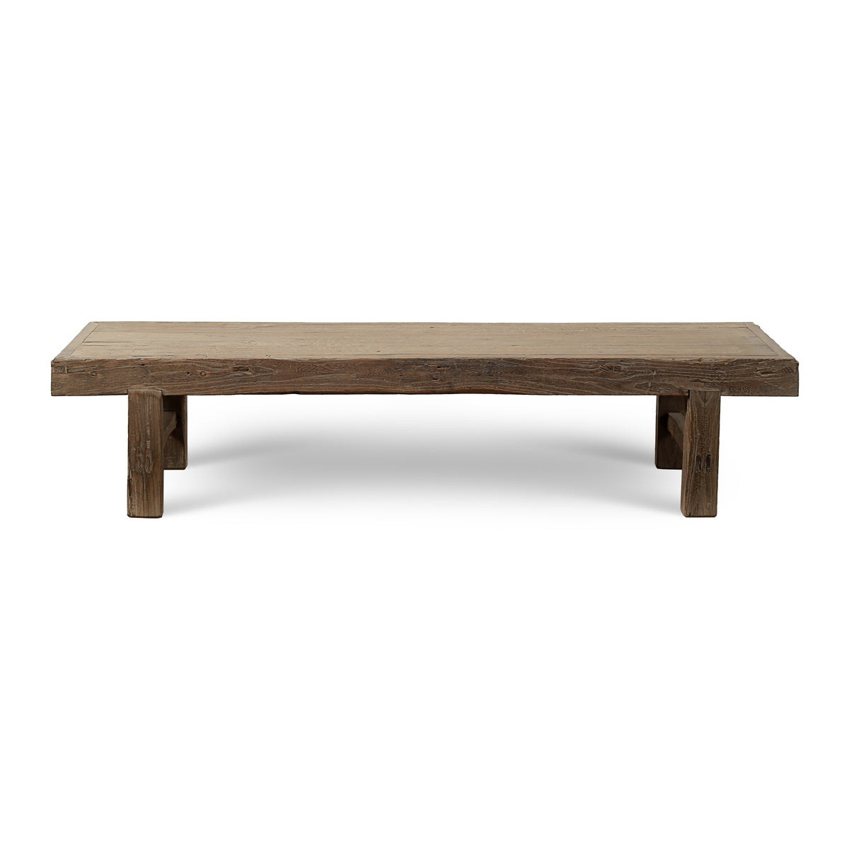 Approx. 78" Long 25" Deep Vintage Coffee Table Weathered Natural Elmwood