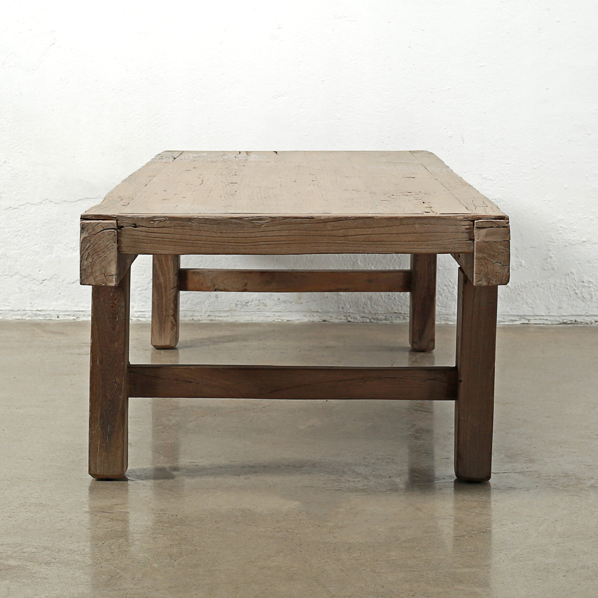 Approx. 78" Long 25" Deep Vintage Coffee Table Weathered Natural Elmwood