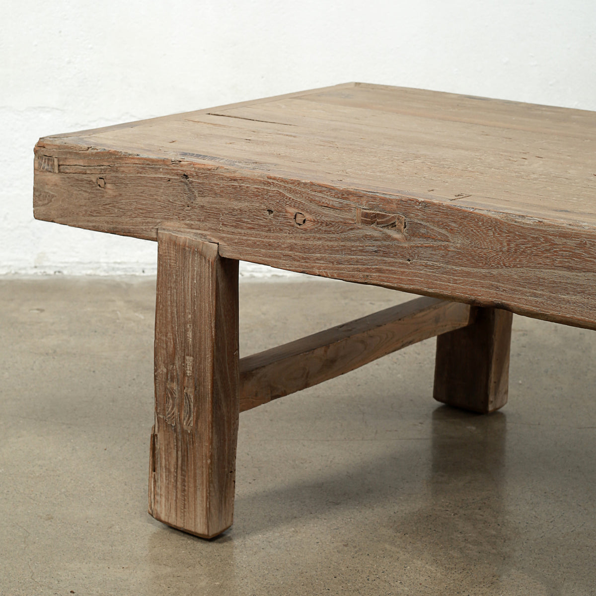 Approx. 78" Long 25" Deep Vintage Coffee Table Weathered Natural Elmwood