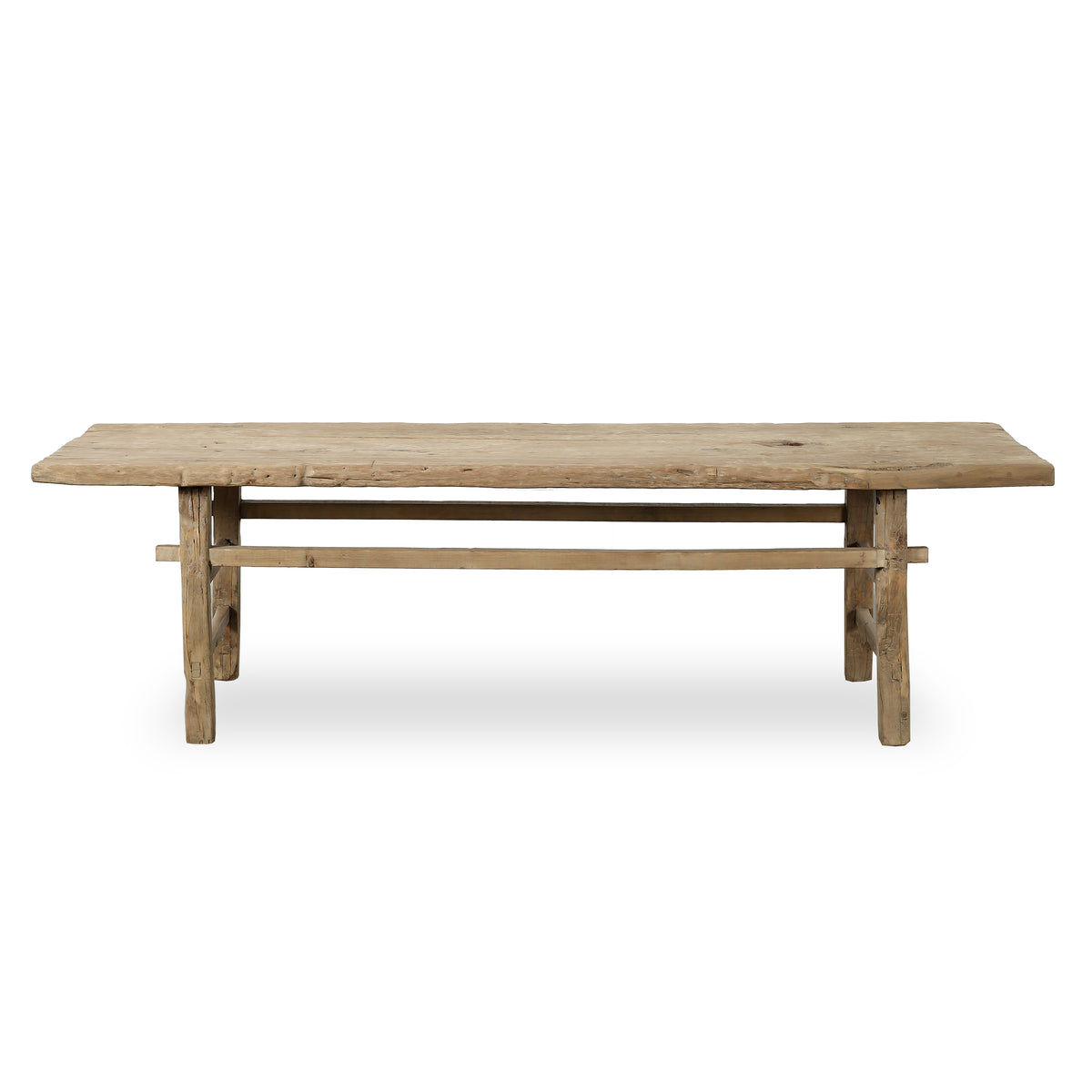 Vintage coffee table Large approx. 6-7' long 15-24" wide Weathered natural 74.8X19.7X20H