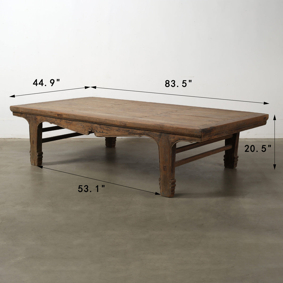 Vintage Ming Style Coffee Table with Arrow-Shaped Legs 65*50*19.7"H image