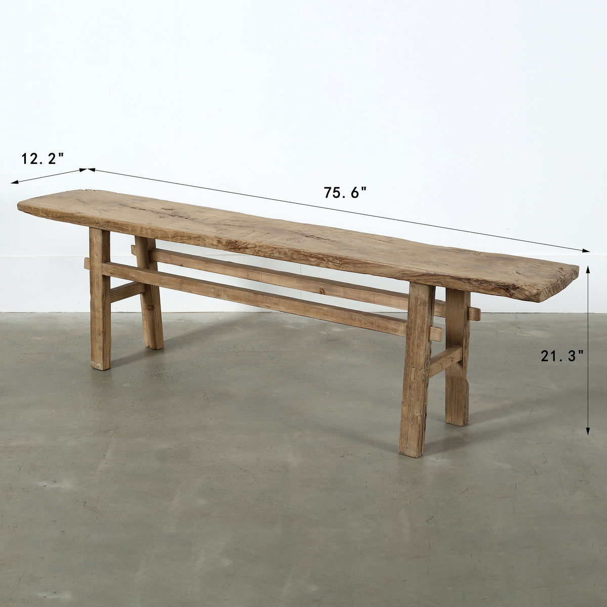 Vintage Bench Large Weathered Natural 75.6x12x21.3H