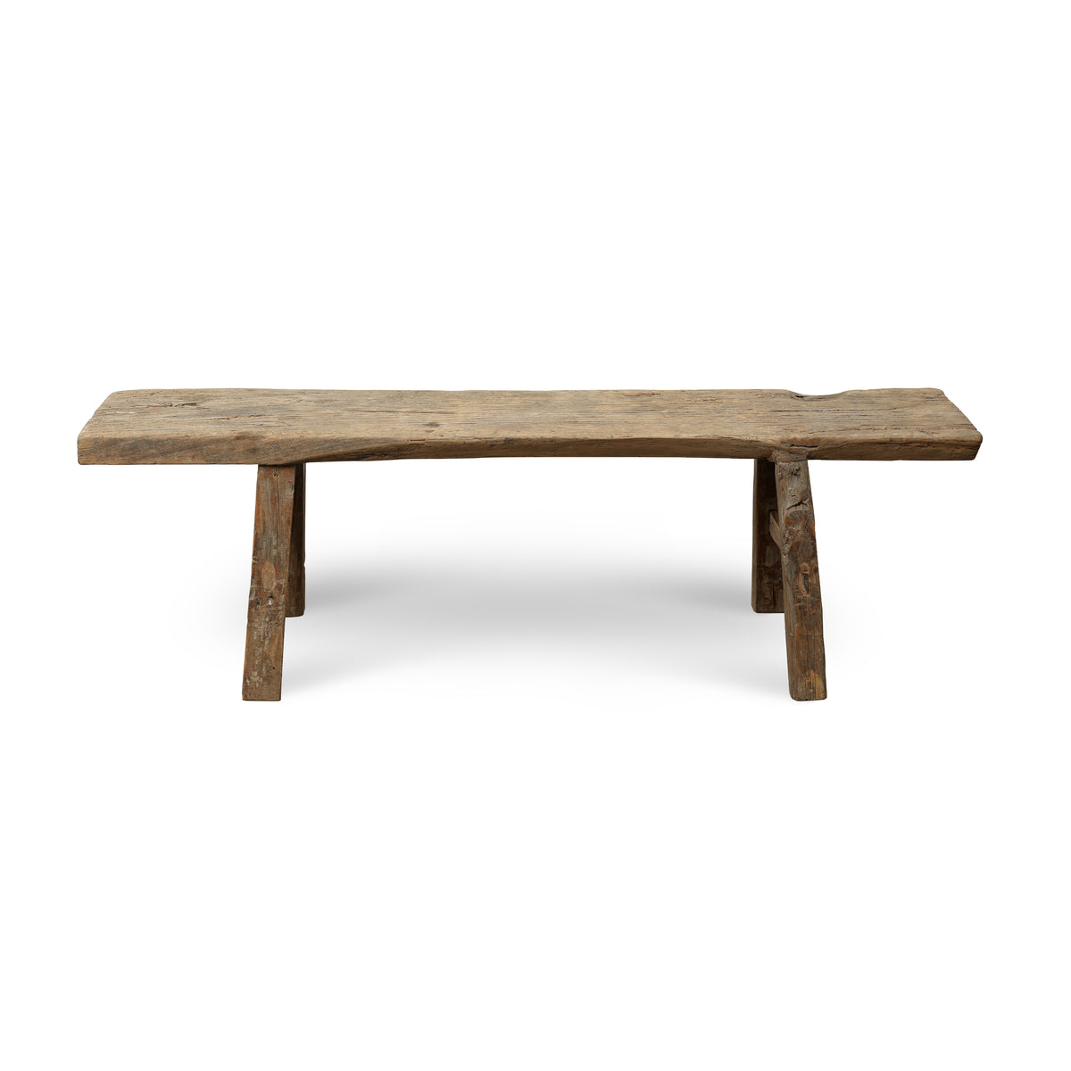 Approx. 65.4 Inches Long 14.2 Inches Deep Vintage Rustic Bench Weathered Natural