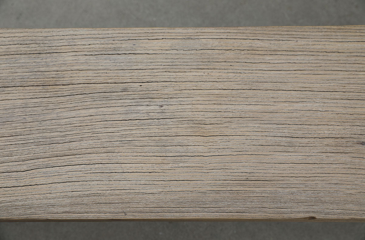 Approx.93 Inches Long Vintage Elmwood Bench with Warm Wood Tone