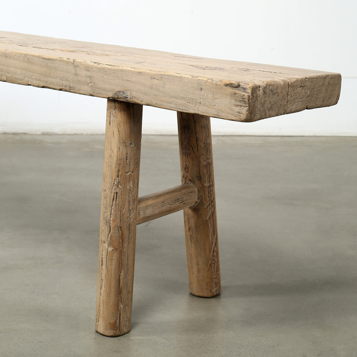 Vintage Bench Large Elmwood 84x11.8x19.7H Weathered Natural Excellent Top