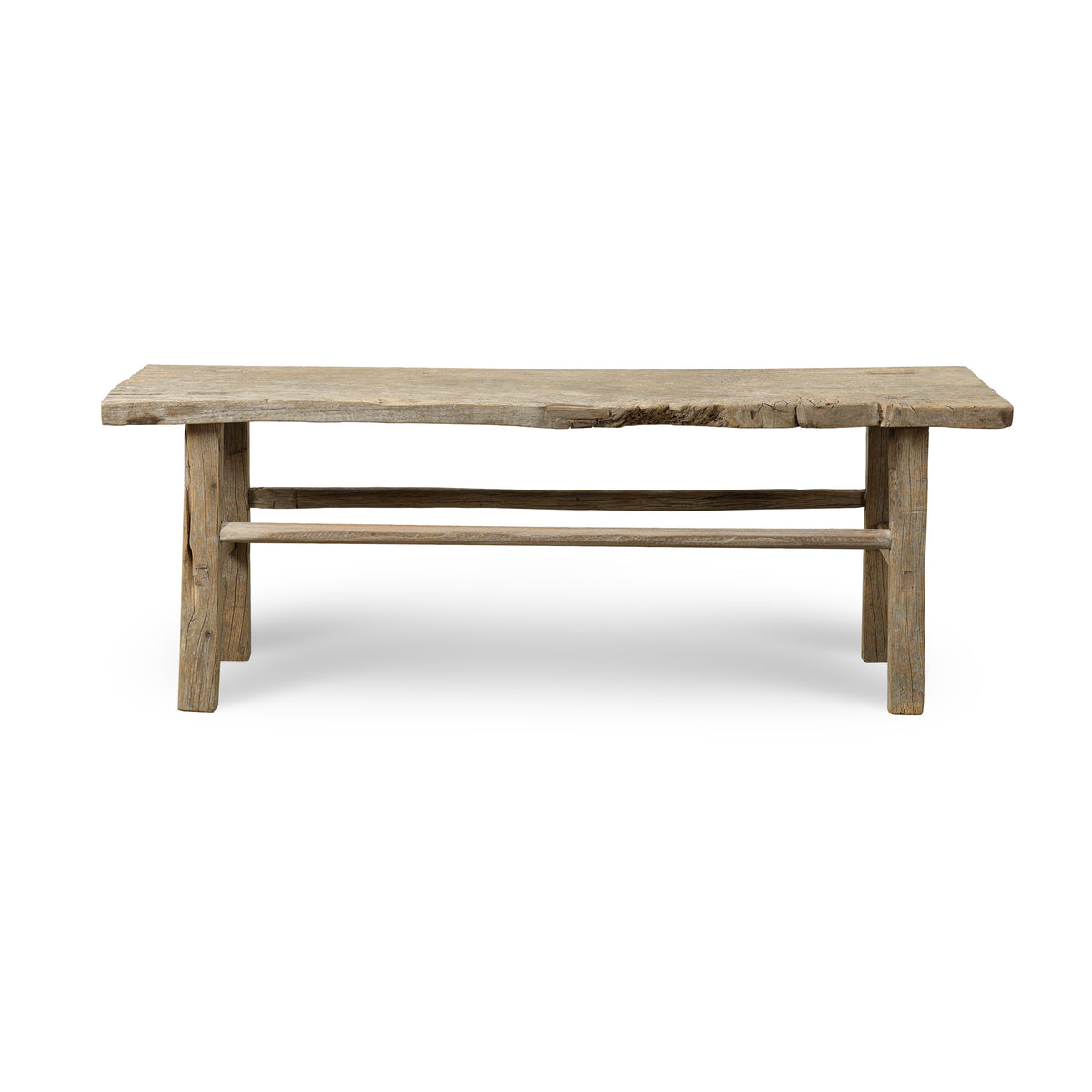 Vintage noodle bench 54.3 inches long 13.8 inches deep weathered natural