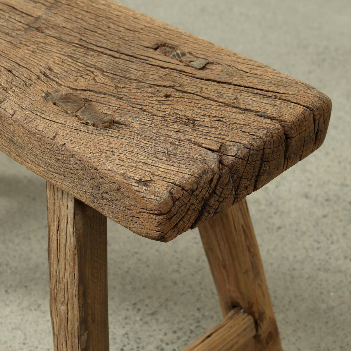 Approx. 32" Long Vintage Mini Bench Weathered Natural