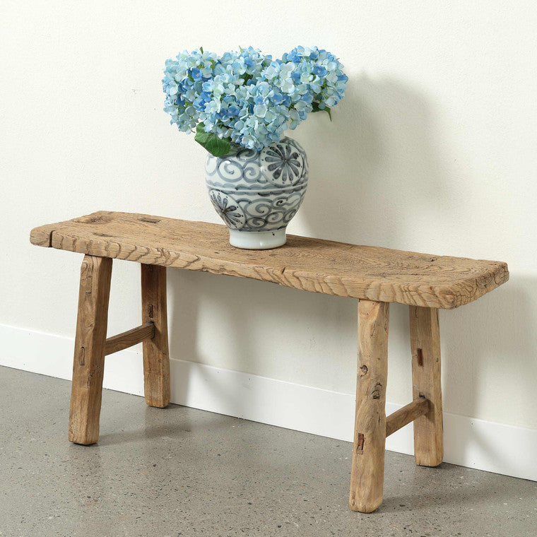 Approx. 44.9" Long Vintage Bench Weathered Natural image 3