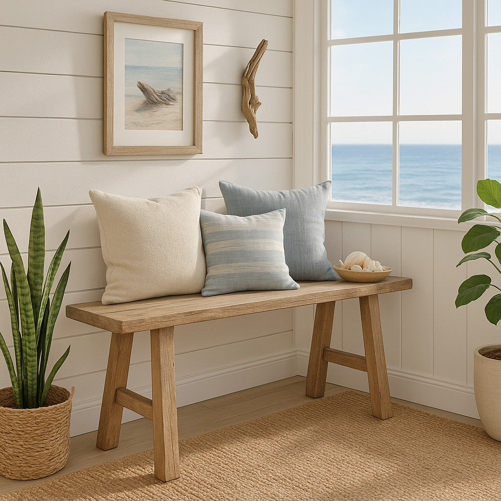 43" Elmwood Bench Weathered Natural (upper width 10", lower width 14")