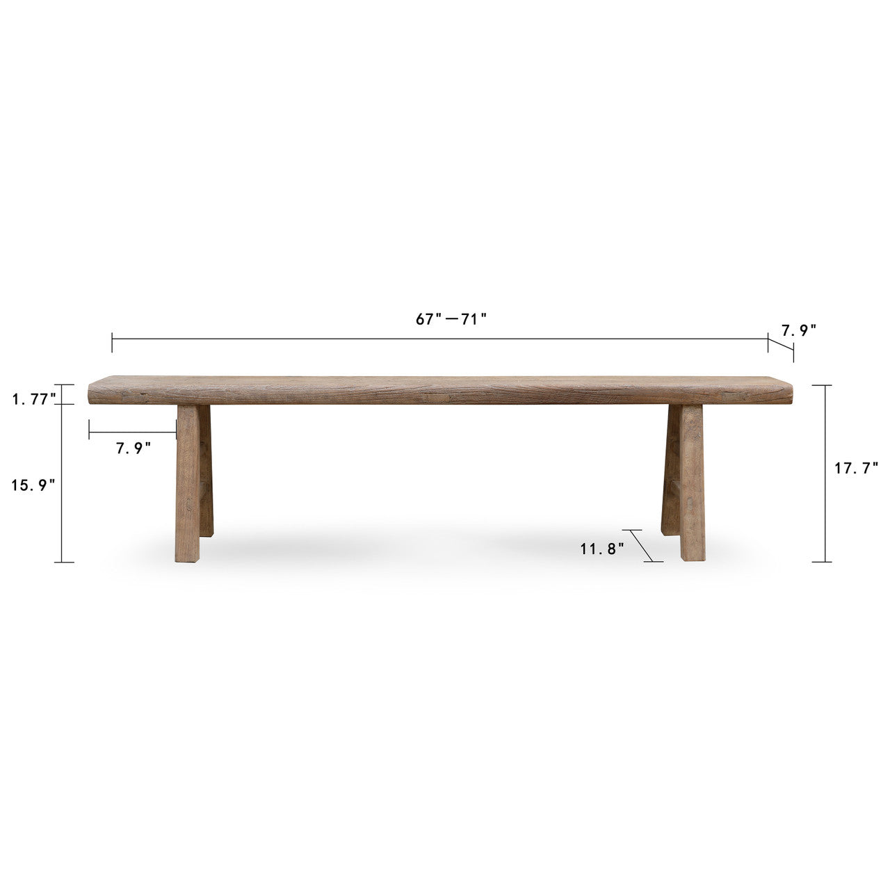Hermosa Entryway Bench — Weathered Natural image