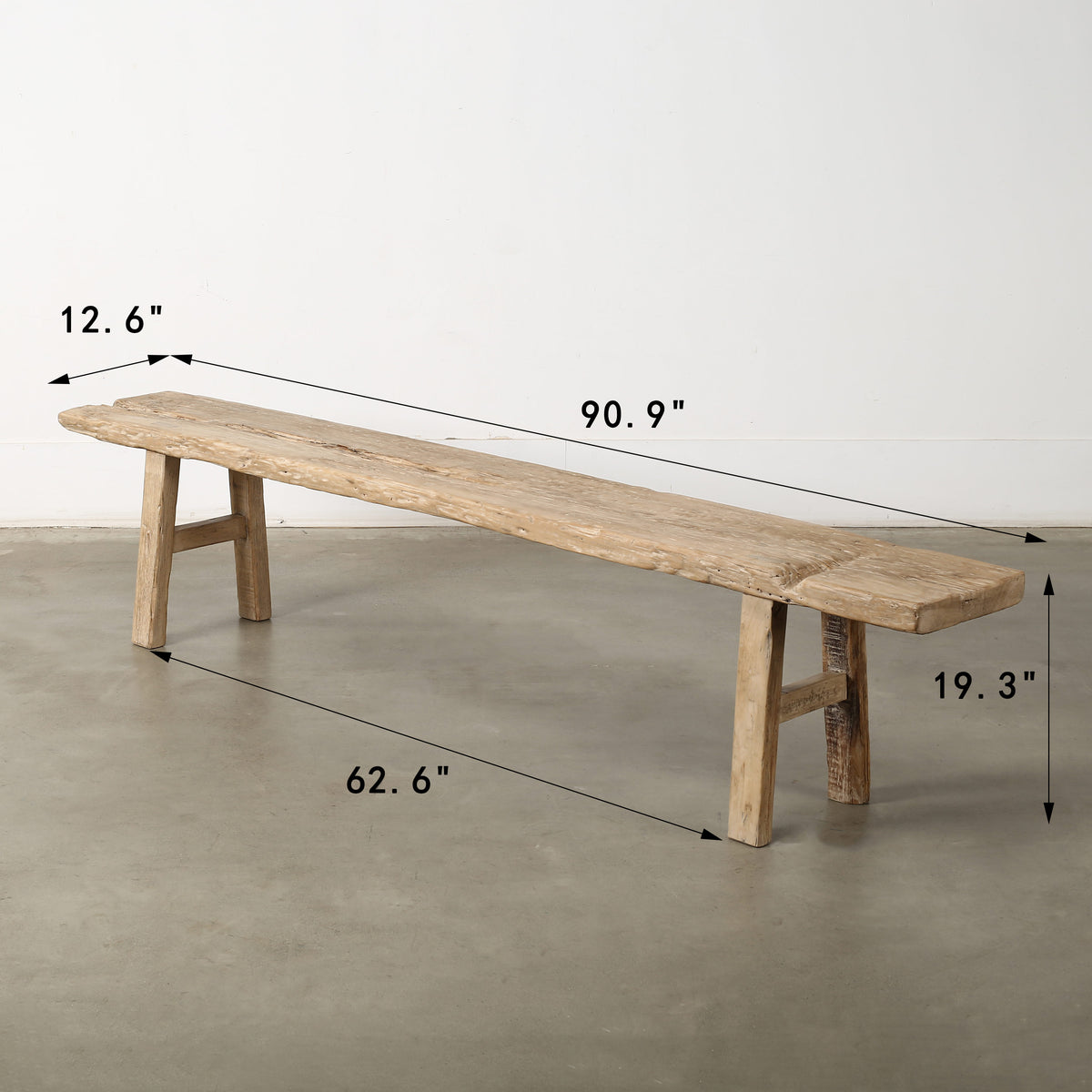 Approx.90 Inches Long 12 Inches Deep Hermosa Entryway Bench Weathered Natural