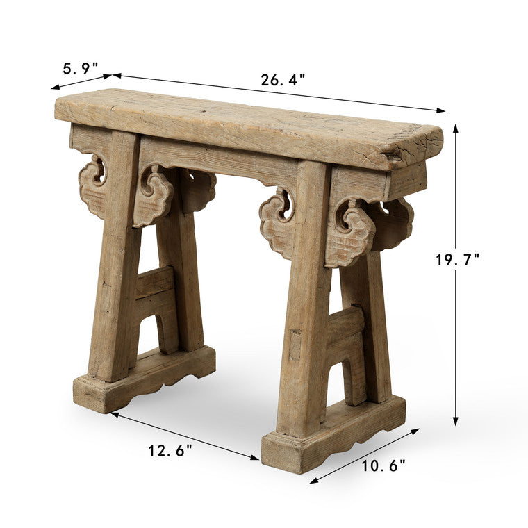 Vintage Noodle Bench 26.4x5.9x19.7H with Rustic Top image 3