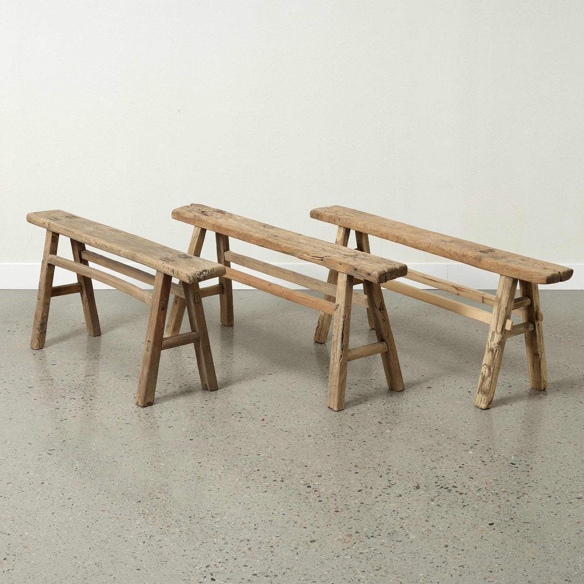 Vintage Country Board Bench Weathered Natural Wood (size vary)