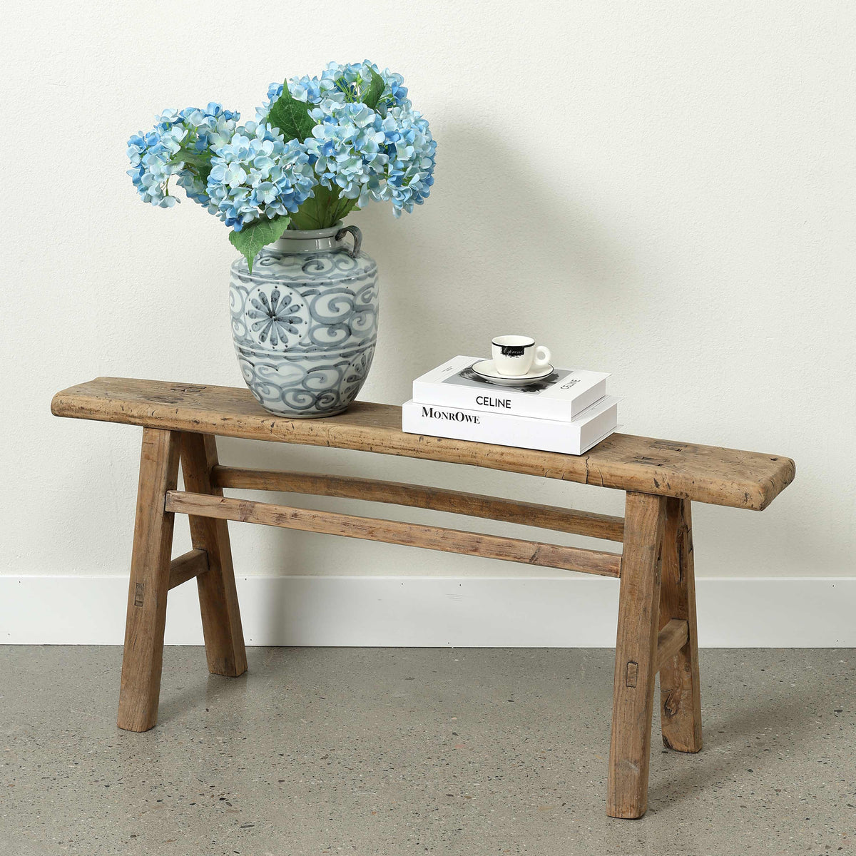 Vintage Country Board Bench Weathered Natural Wood (size vary)
