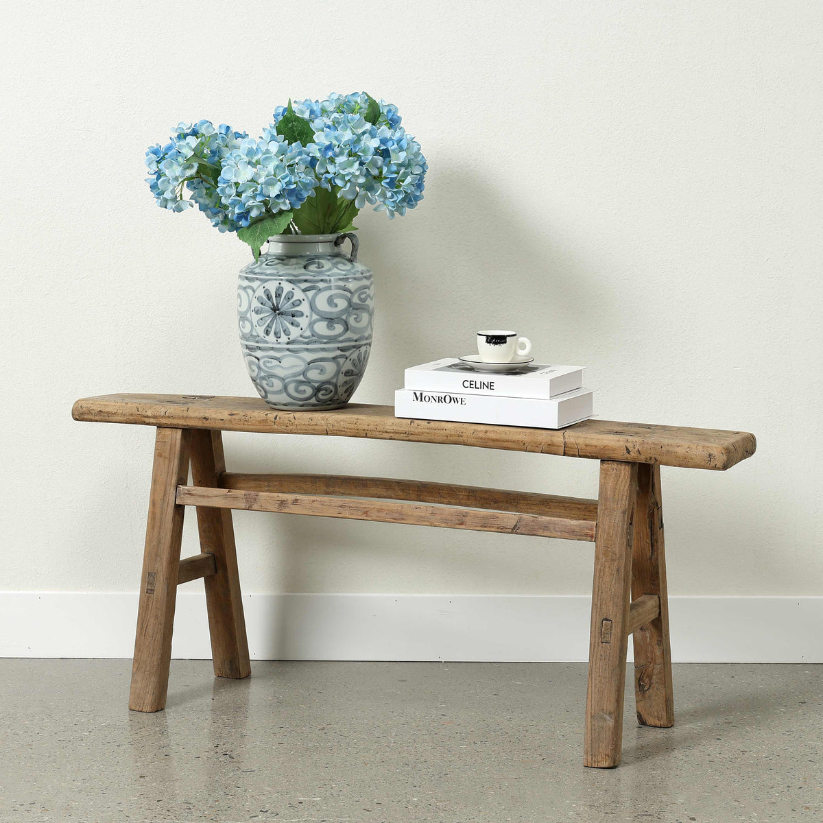 Vintage Country Board Bench Weathered Natural Wood (size vary)